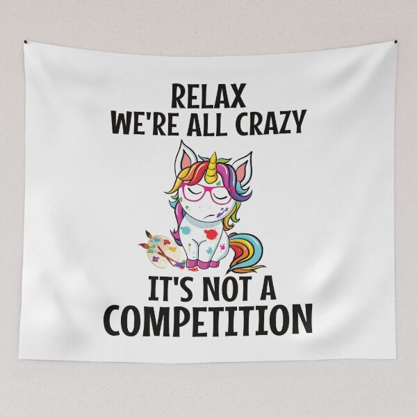 Item preview, Cute Funny Relax We're All Crazy Unicorn Design designed and sold by Xx4thseasonxX.