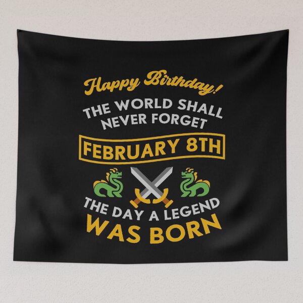 Item preview, February 8th The Day A Legend Was Born Dragons And Swords Design (Light) designed and sold by Graograman.