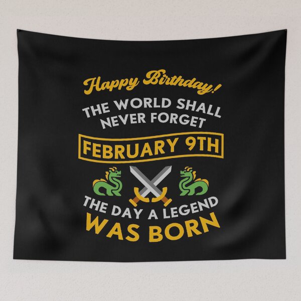 Item preview, February 9th The Day A Legend Was Born Dragons And Swords Design (Light) designed and sold by Graograman.