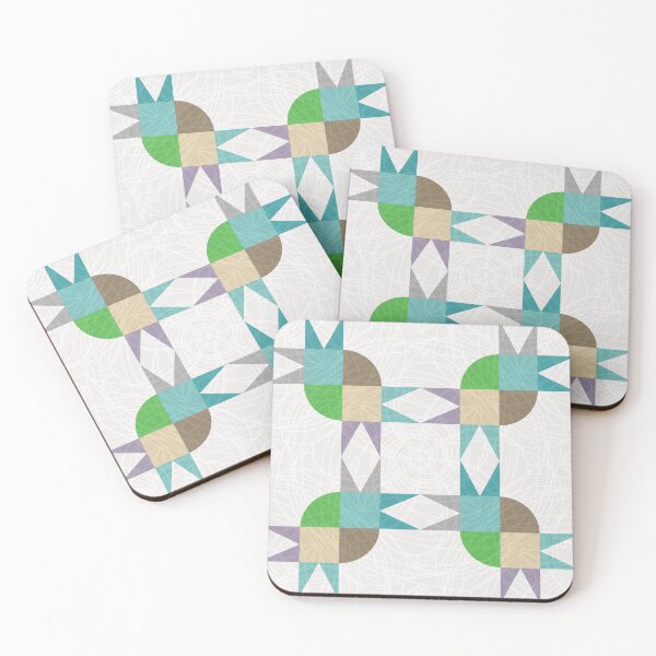 Item preview, Green Patchwork Birds designed and sold by PurpleSandpiper.
