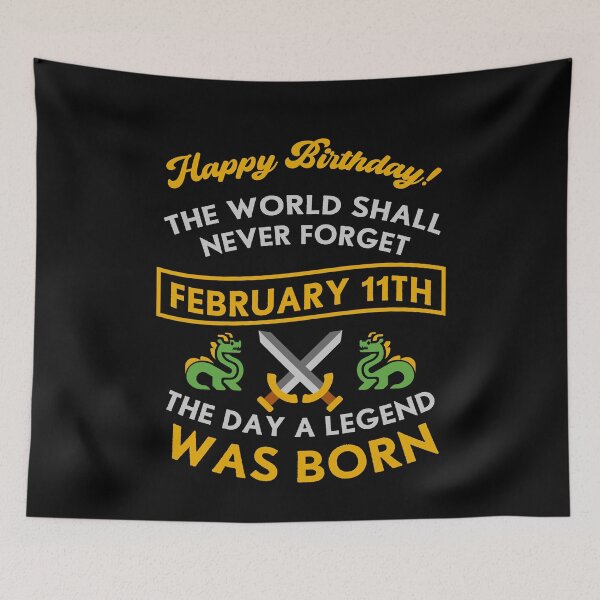 Item preview, February 11th The Day A Legend Was Born Dragons And Swords Design (Light) designed and sold by Graograman.