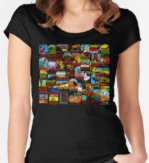 American National Parks Vintage Travel Decal Bomb Women's Fitted Scoop T-Shirt