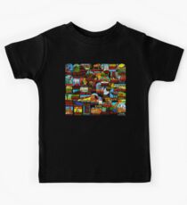 American National Parks Vintage Travel Decal Bomb Kids T-Shirt