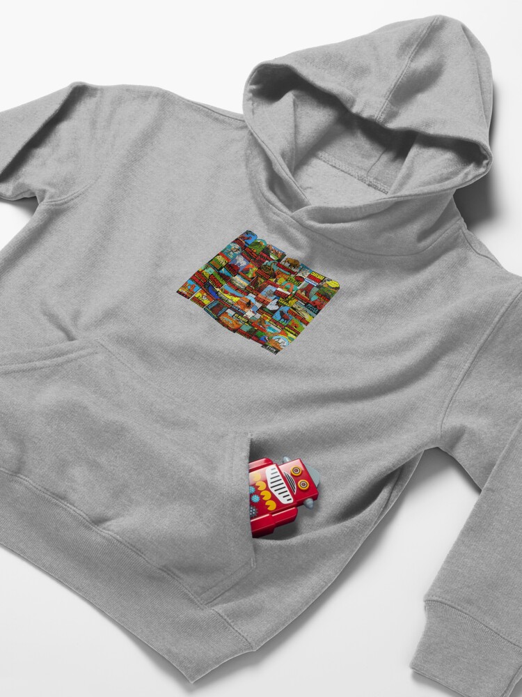 Alternate view of American National Parks Vintage Travel Decal Bomb Kids Pullover Hoodie
