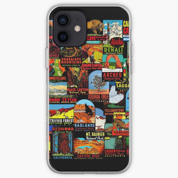 American National Parks Vintage Travel Decal Bomb iPhone Soft Case