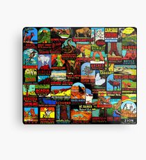 American National Parks Vintage Travel Decal Bomb Metal Print