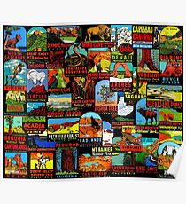 American National Parks Vintage Travel Decal Bomb Poster