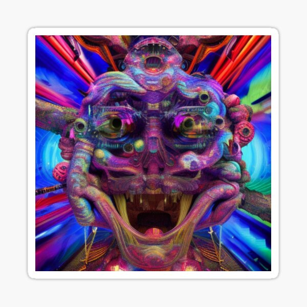 Psychedelic Face #69 - Part of Our Psychedelic Faces Collection Sticker