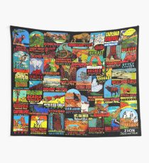 American National Parks Vintage Travel Decal Bomb Wall Tapestry