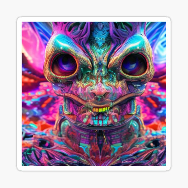 Psychedelic Face #72 - Part of Our Psychedelic Faces Collection Sticker