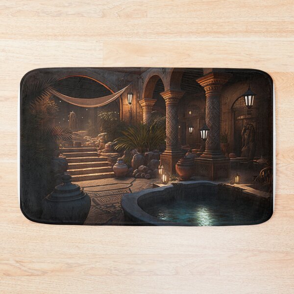 Item preview, A luxury back garden that has a jacuzzi that follows the style of ancient Egypt. designed and sold by DSAHART.