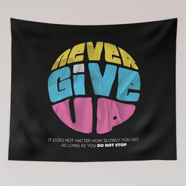 Item preview, Never Give Up Motivational & Inspirational Quote Design designed and sold by VIKING  PROJECT.