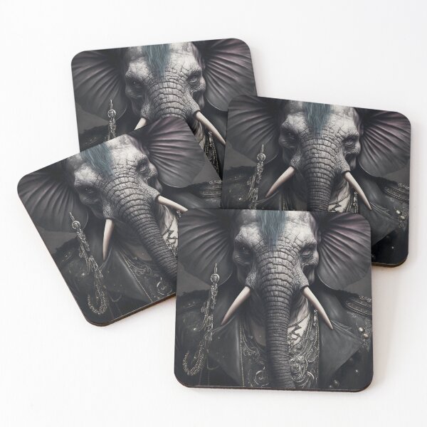 Item preview, Cool Goth Elephant (Portrait) designed and sold by Simone Davino.