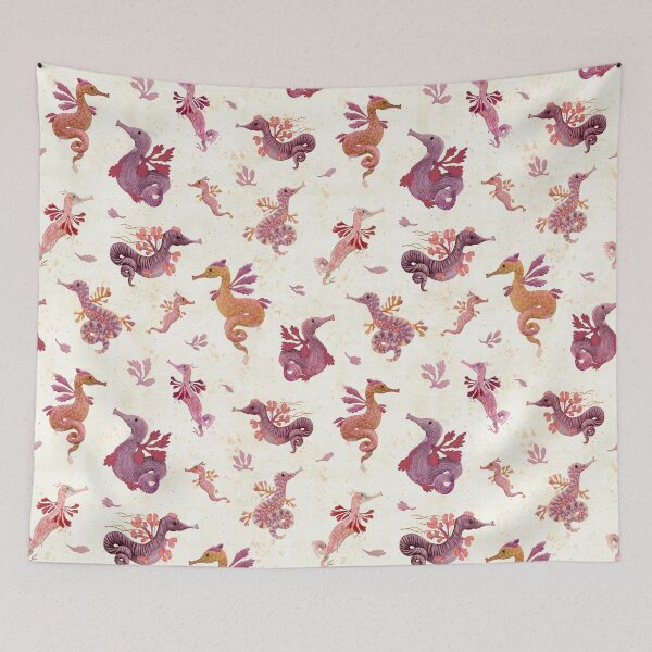 Item preview, Weedy Sea Dragons - cream designed and sold by Katherine Quinn Illustration.