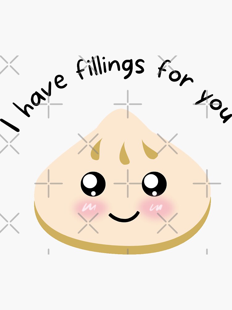 Kawaii Dumpling Love Confession Sticker For Sale By Namikcrafts