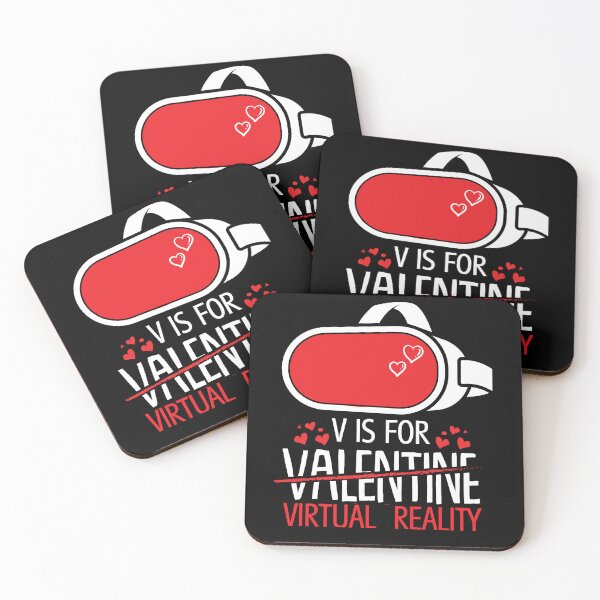 Item preview, Heart VR Gaming V is For Valentine Virtual Reality Couples Dating designed and sold by DadJokeDescript.