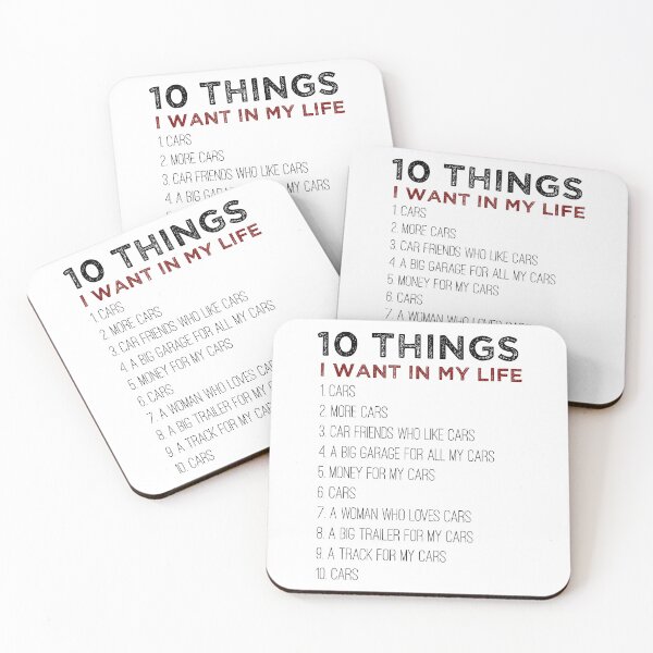 Item preview, 10 Things I Want In My Life Cars More Cars car, Funny Cars - Gift For Car Lover designed and sold by The2Art.