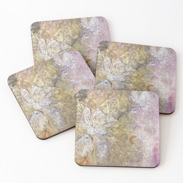 Item preview, Venetian Plaster Artwork, Metallic Decorative Painting, Floral And Hummingbird designed and sold by KirwanArt.