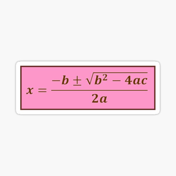 The Quadratic Formula  Sticker