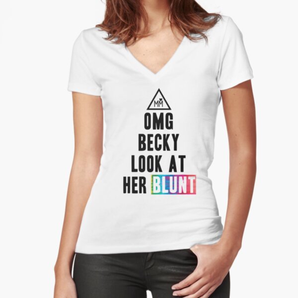 OMG Becky Fitted V-Neck T-Shirt