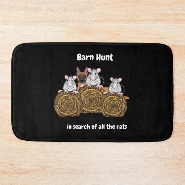 Item preview, Funny Barn Hunt - in search of all the rats with a Belgian Malinois standing behind designed and sold by Just4doglovers.