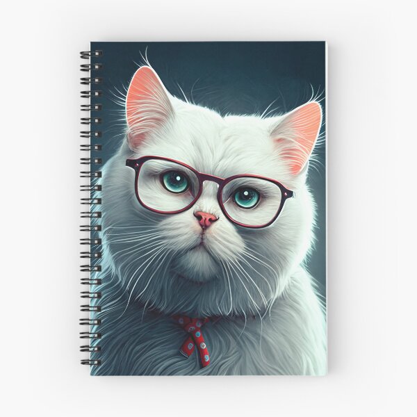 Item preview, Cute White Cat with Glasses designed and sold by madlopt.