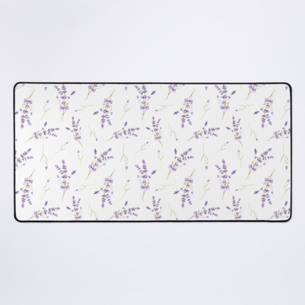 Watercolor Lavender Flower Plants Desk Mat