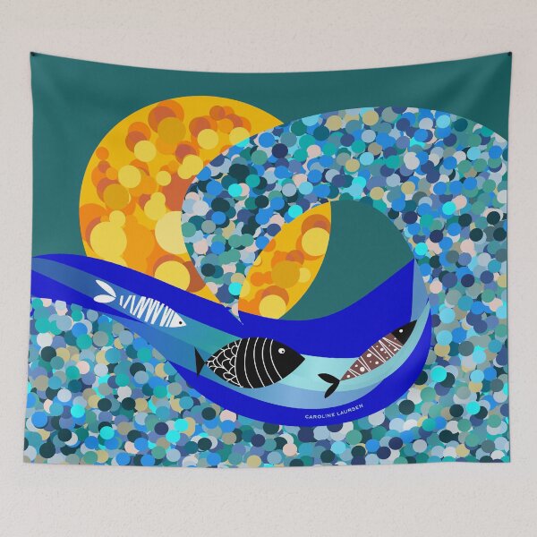 Item preview, Mosaic ocean scene for wild open water swimmers, deep sea divers.  Caroline Laursen Original designed and sold by Caroline Laursen.