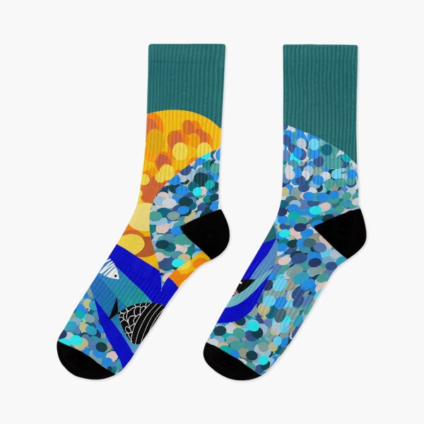 Item preview, Mosaic ocean scene for wild open water swimmers, deep sea divers.  Caroline Laursen Original designed and sold by Caroline Laursen.