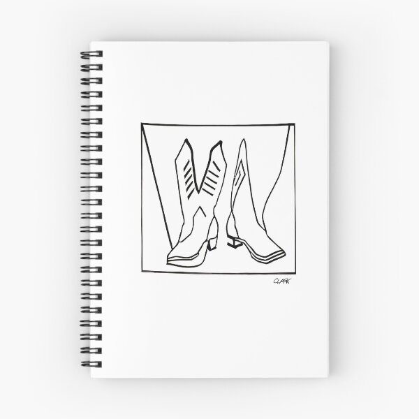 Item preview, Dibujo de línea de botas de vaquero: diseño de impresión original designed and sold by catvclark.