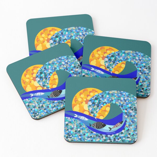 Item preview, Mosaic ocean scene for wild open water swimmers, deep sea divers.  Caroline Laursen Original designed and sold by Caroline Laursen.
