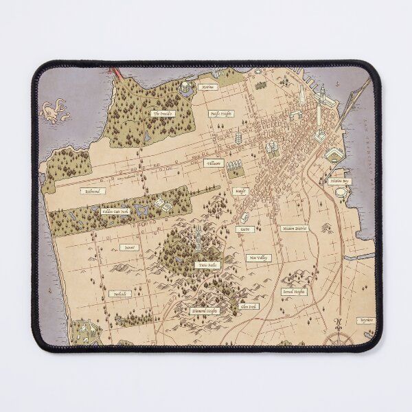 Item preview, San Francisco Fantasy Map designed and sold by Tami Wicinas.