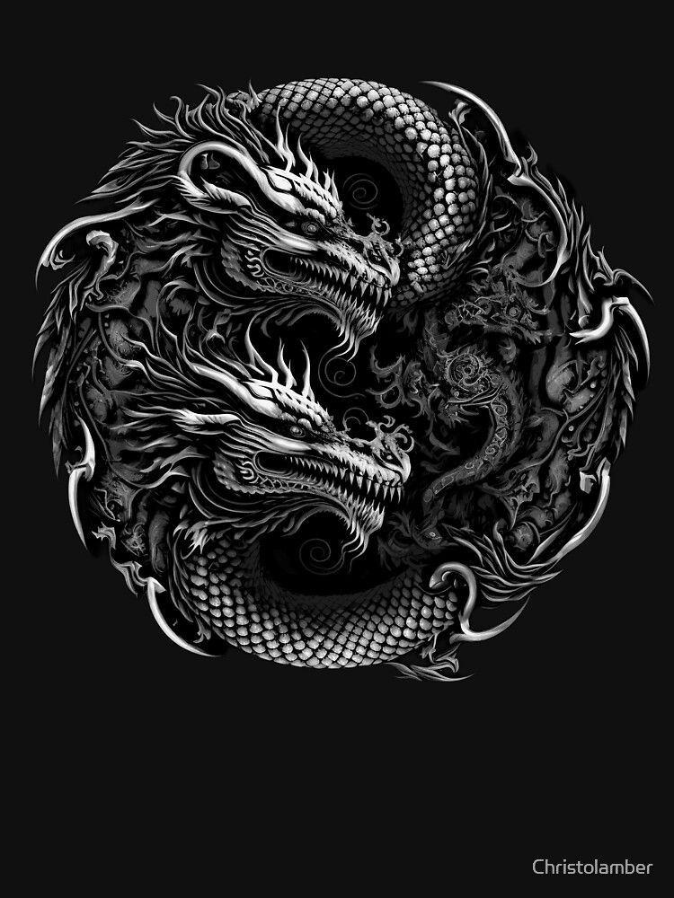 Clipart Illustration of a Black Double Dragon Lower Back Tattoo Or Website  Header Design Element by dero #39711