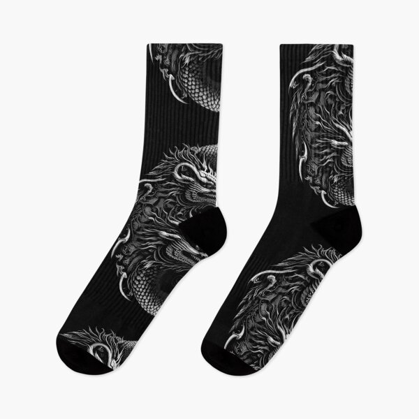 Item preview, Monochrome double dragon tattoo designed and sold by Christolamber.