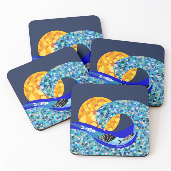 Item preview, Mosaic ocean scene for wild open water swimmers, deep sea divers.  Caroline Laursen Original designed and sold by Caroline Laursen.