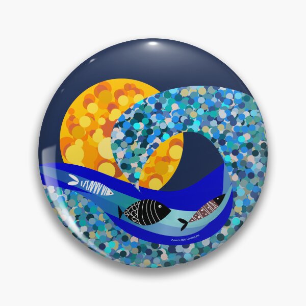 Item preview, Mosaic ocean scene for wild open water swimmers, deep sea divers.  Caroline Laursen Original designed and sold by Caroline Laursen.
