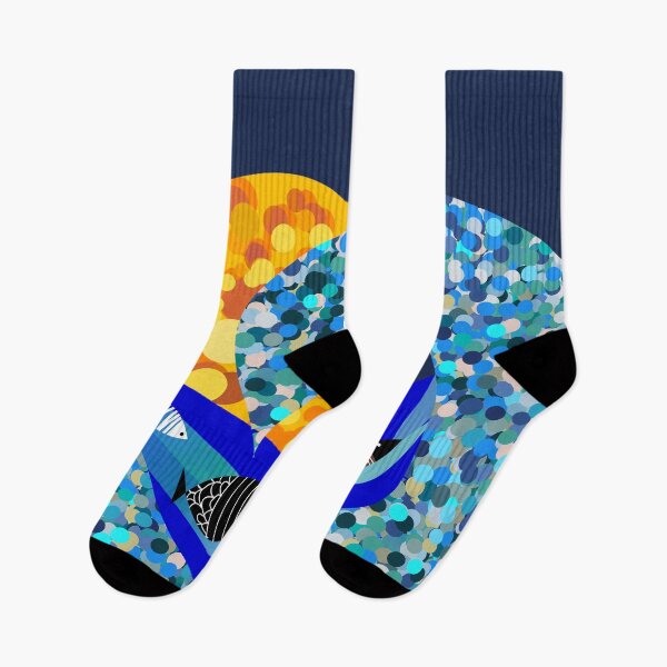 Item preview, Mosaic ocean scene for wild open water swimmers, deep sea divers.  Caroline Laursen Original designed and sold by Caroline Laursen.