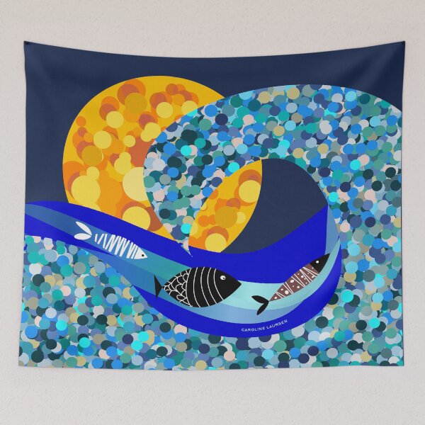 Item preview, Mosaic ocean scene for wild open water swimmers, deep sea divers.  Caroline Laursen Original designed and sold by Caroline Laursen.