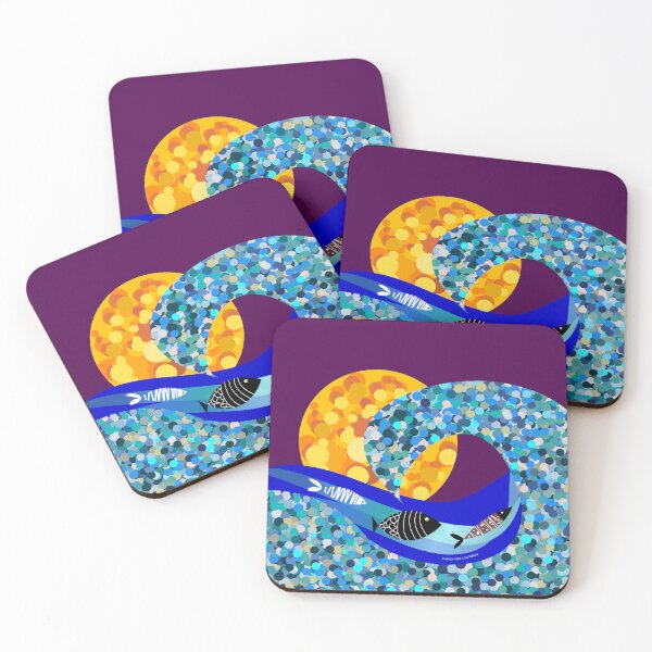 Item preview, Mosaic ocean scene for wild open water swimmers, deep sea divers.  Caroline Laursen Original designed and sold by Caroline Laursen.