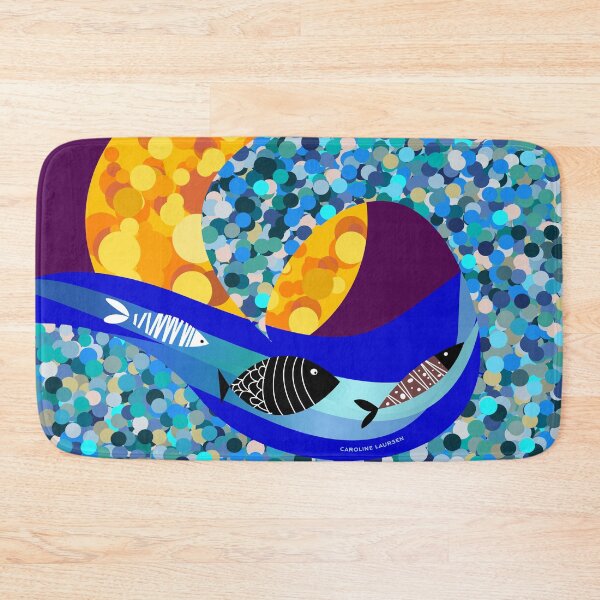 Item preview, Mosaic ocean scene for wild open water swimmers, deep sea divers.  Caroline Laursen Original designed and sold by Caroline Laursen.