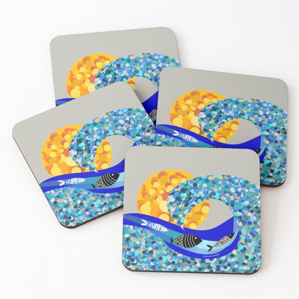 Item preview, Mosaic ocean scene for wild open water swimmers, deep sea divers.  Caroline Laursen Original designed and sold by Caroline Laursen.