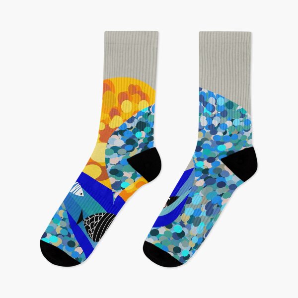 Item preview, Mosaic ocean scene for wild open water swimmers, deep sea divers.  Caroline Laursen Original designed and sold by Caroline Laursen.