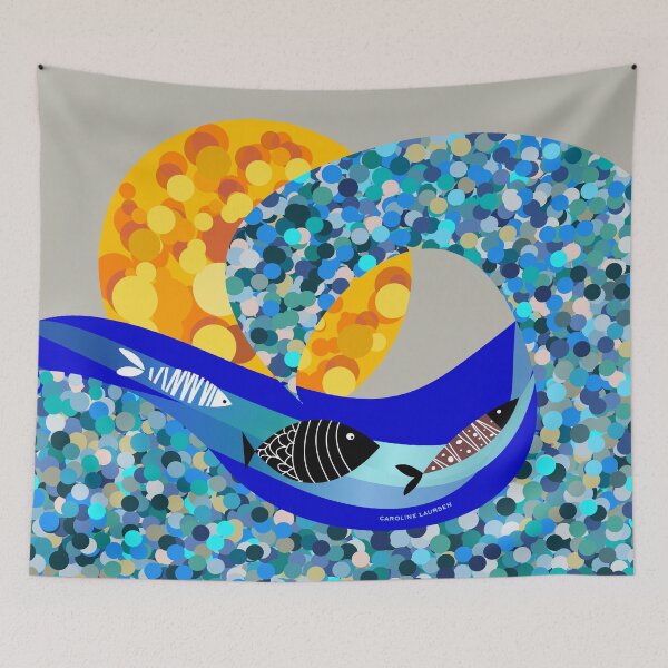 Item preview, Mosaic ocean scene for wild open water swimmers, deep sea divers.  Caroline Laursen Original designed and sold by Caroline Laursen.