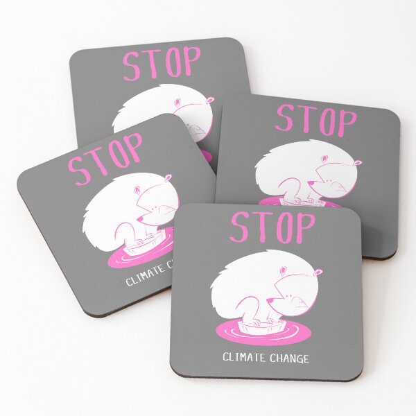 Item preview, STOP Climate Change - Polar Bear Pink designed and sold by ArtCreativeSACB.