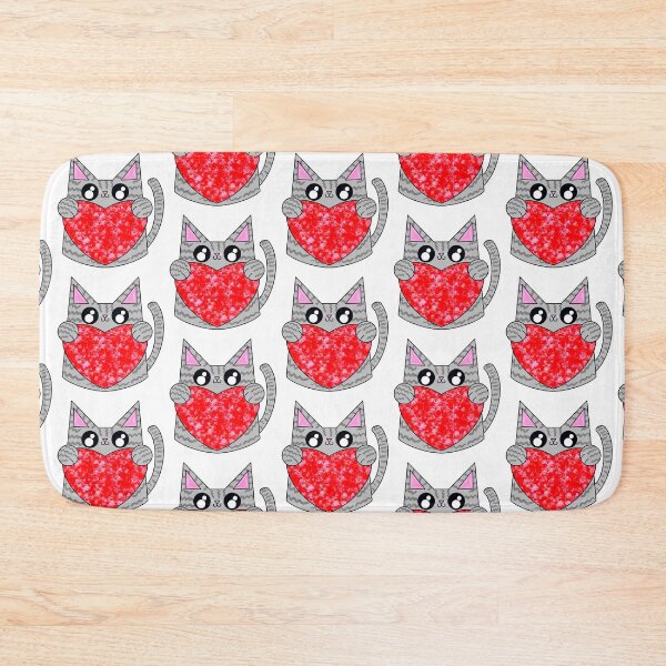 Item preview, Zippers The Gray Cat With Valentines Heart designed and sold by missmann.