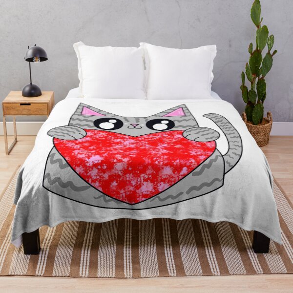 Item preview, Zippers The Gray Cat With Valentines Heart designed and sold by missmann.