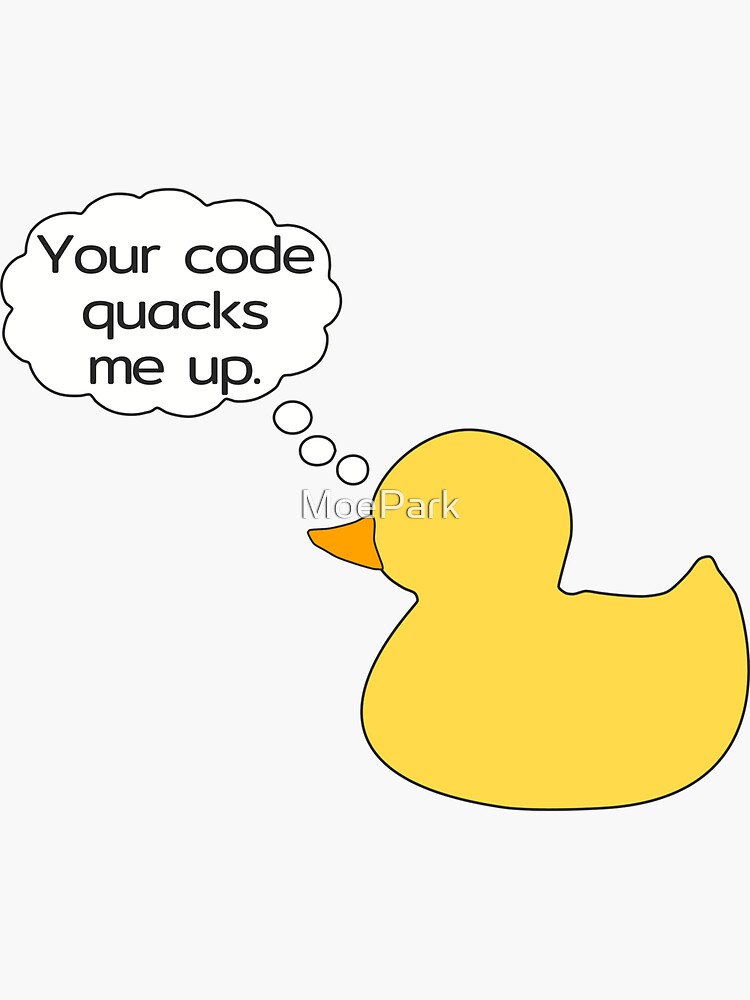 "Debugging Rubber Ducky Funny Programming Pun" Sticker for Sale by