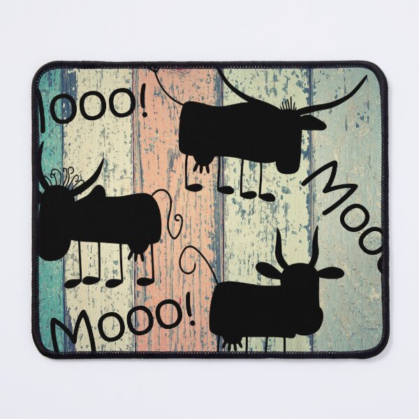 Item preview, Cartoon cows on a hardwood background, MOOOOOO! designed and sold by Crobin1961.