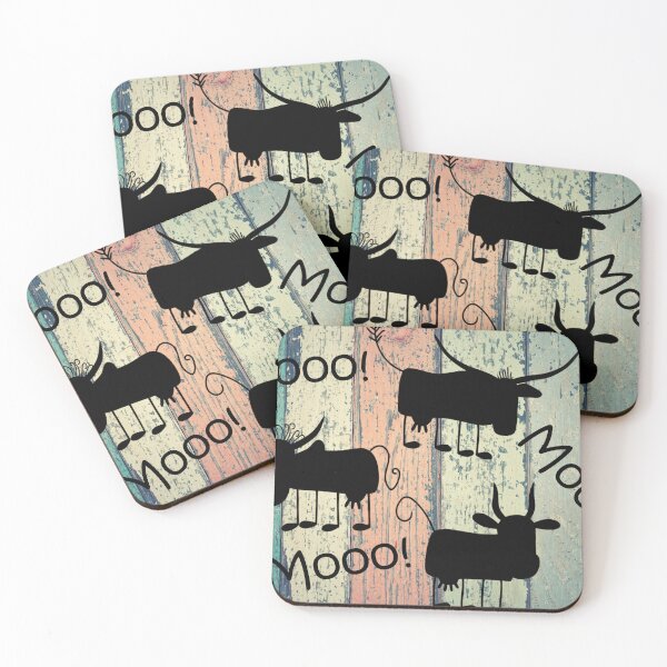 Item preview, Cartoon cows on a hardwood background, MOOOOOO! designed and sold by Crobin1961.