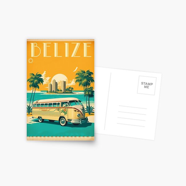 Belize Vintage Travel Art Poster